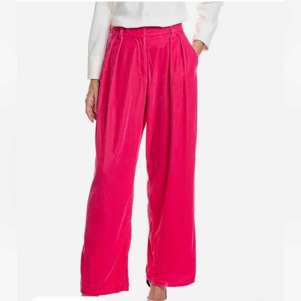 NWT STAUD velvet pink pants - Picture 3 of 3